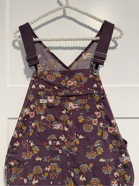 Duluth Trading Co Purple Chicken Print Overalls